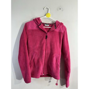 Womans Predator Small Pink Long Sleeve Full Zip Hooded Fleece Sweatshirt